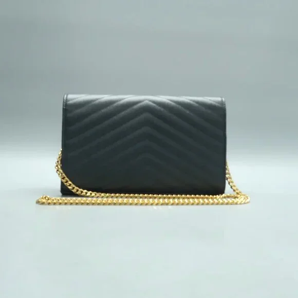 SAINT LAURENT Envelope Grey Leather Shoulder Bag 1108-011625 - Picture 2 of 12